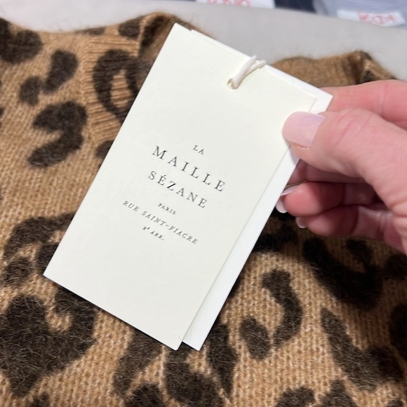 Sezane NWT Fanie Leopard Mohair Sweater Dress Size M - Picture 11 of 15
